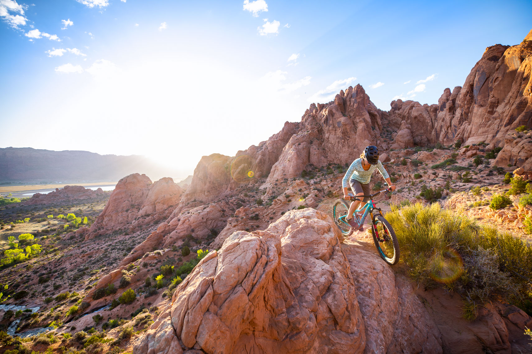 Healthcare and fitness photographer Robert Houser photographs mountain biking on location in Moab, Utah