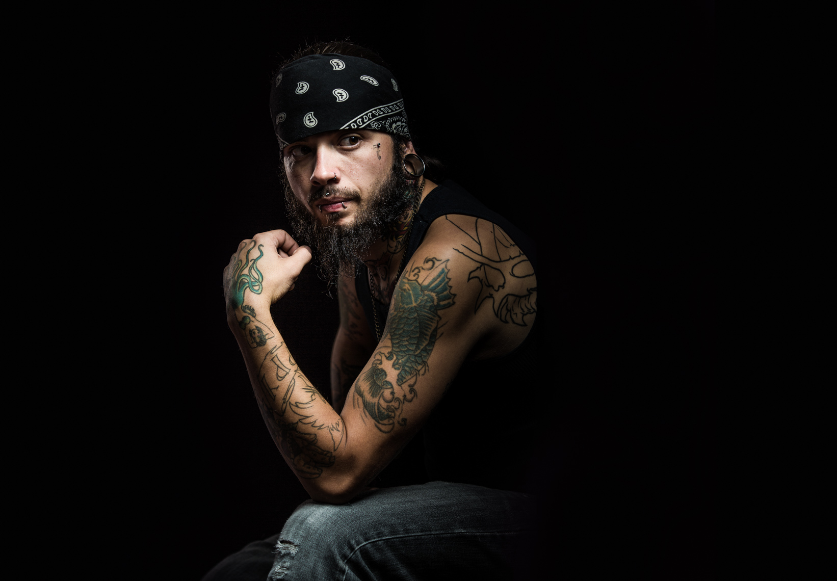 Portrait of a tattoo artist by San Francisco editorial photographer Robert Houser